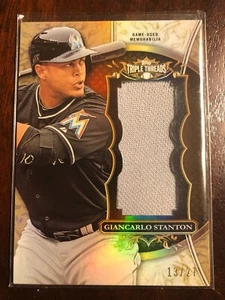 2013 Topps Triple Threads Unity Jumbo Relics Mike Giancarlo Stanton /27 Yankees - Picture 1 of 2
