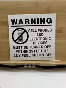 NOS vintage GAS STATION oil Texaco Mobil Warning Cell Phones Sticker Decal - Picture 1 of 3