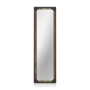 Bowery Hill Metal Framed Standing Mirror in Sand Black Finish - Picture 1 of 5