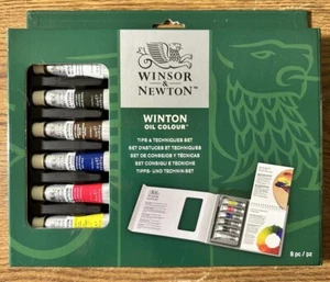 Winsor & Newton Winton Oil Colour Paint Starter Set, 6 Tubes 1 Brush 1 Book - Picture 1 of 2