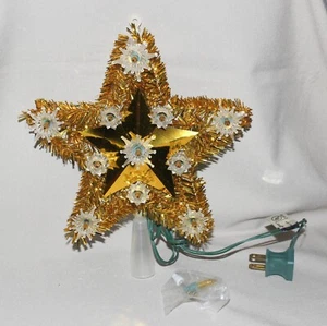 "De colección Especialidades de temporada Oropel Dorado Estrella Árbol Topper 11 Luces 8"" x 8"" #O,S-04" - Imagen 1 de 11