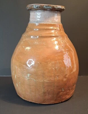 Antique Primitive Terracotta Vessel/Vase - Signed by Artist - Image 1 of 4