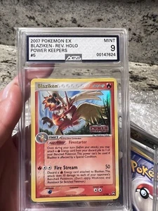 Vintage 2007 Pokémon Blaziken EX Power Keepers Reverse Rev Holo Graded AGS 9 MT - Picture 1 of 2