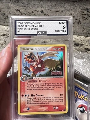 Vintage 2007 Pokémon Blaziken EX Power Keepers Reverse Rev Holo Graded AGS 9 MT - Image 1 of 2