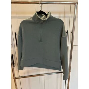 Calia sportlicher Pullover salbeigrün blau Viertelreißverschluss Größe M - Bild 1 von 4