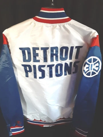 Detroit Pistons Men's Light Weight Front Snap Starter Jacket M,L, XL,2X,3X or 4X Cover