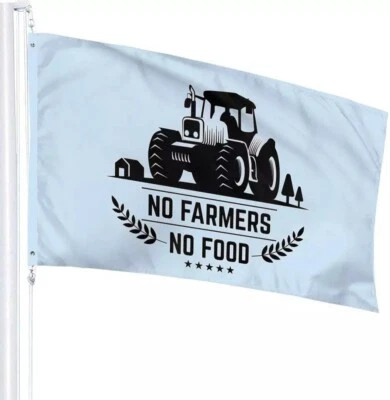 No Farmers No Food Flag Free Ship USA 3x5' Sign Banner Poster Farming - Image 1 of 2
