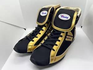 Zapatos de Boxeo Ganadores Zapatos de Anillo Negro y Dorado RS-003 Tipo Estándar NUEVO JAPÓN - Imagen 1 de 21