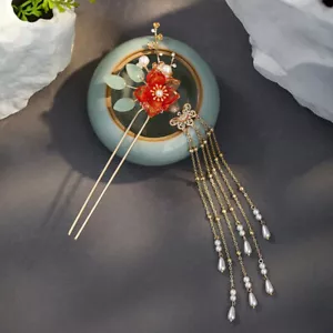 Chinese Hair Sticks Hair Accessories Tassel Hairpin Hair Jewelry Lady Headdress - Picture 1 of 19