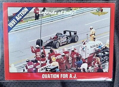 A.J. Foyt Legends Of Indy 1992 Card #46 Indianapolis Speedway Ovation for A.J.  - Image 1 of 2