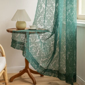 Semi Sheer Jasper Floral Lace Fabric Net Voile for Window Curtain Tablecloth Sew - Picture 1 of 9