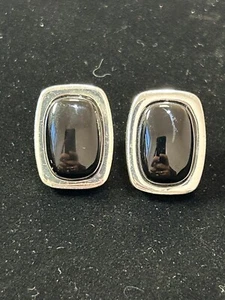 Orecchini Argento Sterling Onice 20x15MM 925 - Foto 1 di 5