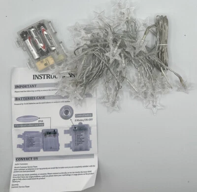 AA Battery Operated LED Star String Lights Lamp Pink8 different speeds. - Image 1 of 4