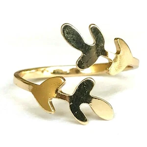 Arrow Leaf Wrap Cocktail Ring Size 8 Southwestern Gold Plated Tone Metal - Picture 1 of 9