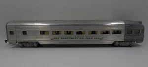 Vtg American Flyer Train 663 Chrome Aluminum Streamliner Observe Passenger Car - Picture 1 of 10