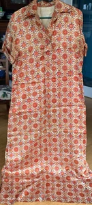India silk Dress. Hand made in India. Size M. orange and multi colors. lined - Picture 1 of 5