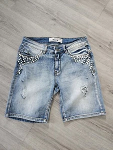 Rock Angel Jeans Shorts blau mit Perlen Gr.XS - Bild 1 von 4