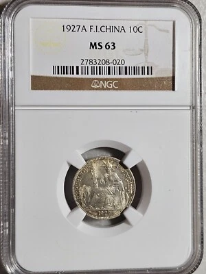 French Indochina 10 Cents 1927A NGC MS 63 - Image 1 of 2