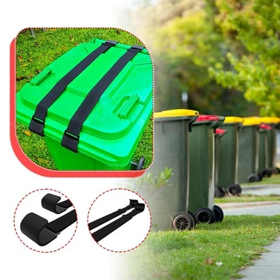 2 Pieces Trash Can Lock Straps Garbage Bin Lid Straps Garbage Can Cover Prevent - Image 1 of 4