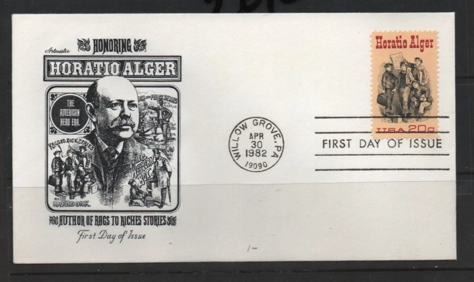 U.S.  1982 Horatio Alger First Day cover FDC Scott# 2010 - Image 1 of 1