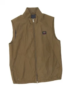 PAUL & SHARK Mens Gilet UK 38 Medium Khaki Nylon DT40 - Picture 1 of 4