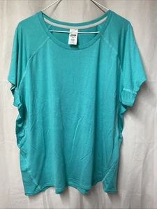 Avia Women's Teal Athletic Mesh Activewear Shirt Short Sleeve Size XXXL - Picture 1 of 4