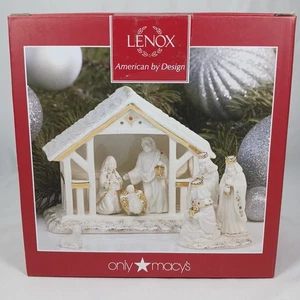 Juego de pesebre de pesebre Lenox Mistletoe Park Village Treasures 6 piezas exclusivo de Macy’s - Imagen 1 de 4