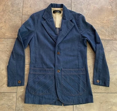Abrigo Blazer Chaqueta Vintage JC Penney Para Hombre 36 Denim Deportivo Western Disco Retro Foto 1 de 4