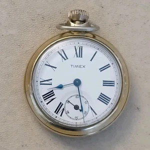 Precioso Reloj Bolsillo Timex (Smiths) Vintage Años 60 Tono Dorado Reparado Cristal Nuevo - Imagen 1 de 4