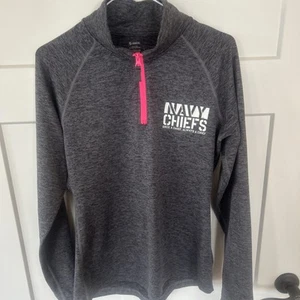 EUC! Navy Chief Soffe Womens Blue/Pink 1/4 Zip M “Once A Chief, Always A Chief” - Picture 1 of 14