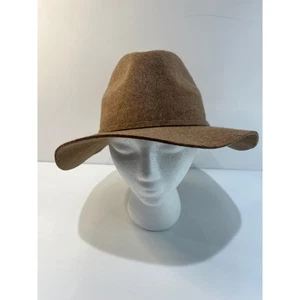 J.Crew Damen braun 100% Wollfilz Fedora Hut M/L Boho Hippie Natur Outdoor - Bild 1 von 4