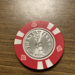 $5 Desert Inn Silver Inlay Vintage obsolete las vegas nevada casino chip - Picture 1 of 2