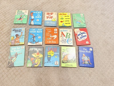 Old Vtg Dr Seuss Book Books LOT Cat In The Hat Hop Pop Green Eggs & Ham Foto 1 de 4