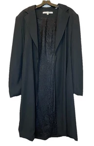 Max Studio Long black open-front coat with a soft, tailored design Women’s 11/12 - Picture 1 of 5