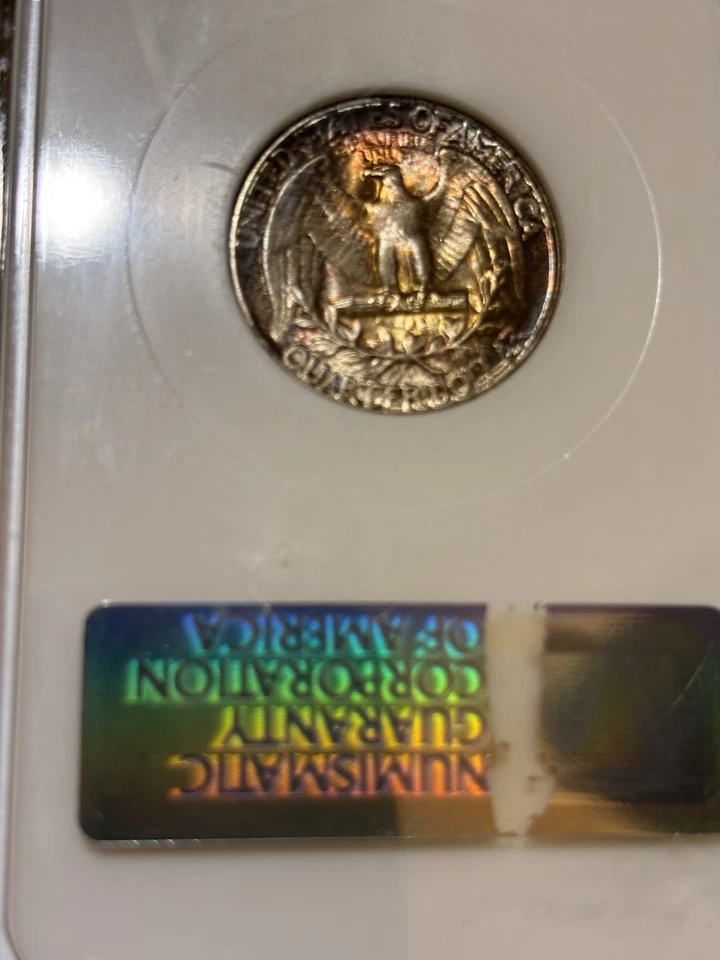 1951 washington quarter In a Old Ngc Fatty Holder Ms 66 Wow!! Toned CAC Approved - Image 1 of 3
