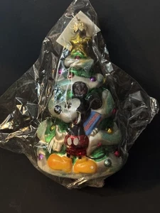 Christopher Radko Disney 1997 Mickey y Minnie Mouse alrededor del árbol de Navidad raro - Imagen 1 de 7