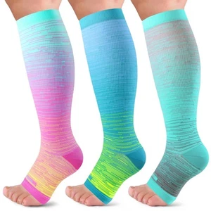 Open Toe Compression Socks for Women & Men 20-30mmHg Toeless Sock Knee High S... - Picture 1 of 6