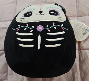 Squishmallows 8" Jana Cat Sugar Skull Day of the Dead Halloween Plush NEW - Picture 1 of 4
