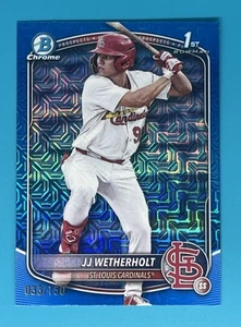 Bowman Chrome 1st Bowman Blue Mojo Refractor 2025 #BCP-22 JJ Wetherholt/150 - Imagen 1 de 2