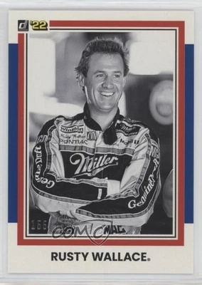 2022 Panini Donruss NASCAR Retro 1981 Navy Blue /199 Rusty Wallace #190 HOF - Image 1 of 2