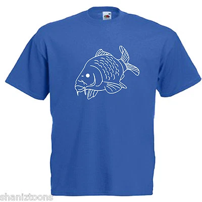 FRUIT OF THE LOOM Carp Fish Fishing Children's Kids Childs T Shirt Shaniztoons