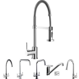 Kitchen Tap Mixer Ebb and Flo/Deva Mono Chrome Brass Polished Swivel Bar UK NEW - Picture 1 of 33