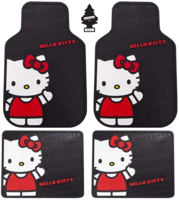 For Chevrolet New 4PC Hello Kitty Front Rear Rubber Car Truck Floor Mats Set  - Image 1 of 4