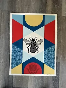 Shepard Fairey - Bee Geometric Limited Edition Signed Print Obey Giant - Bild 1 von 3