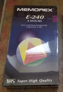 Memorex E-240 4 Hours VHS Blank Tape Cassette Super High Quality New & Sealed - Picture 1 of 7