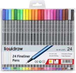 24 Fineliner Farbstifte Set feine Spitze Stifte 0,4 mm verschiedene Farben, Finel... - Bild 1 von 1