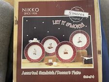 Midwest Nikko Ceramics The S'mores Original 8 1/2" Dessert Plate Set of 4- Japan