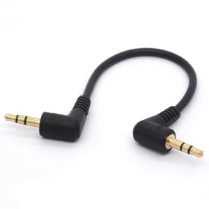 Short 3.5mm Right Angle Cable, Gold Plated 90 Degree 3.5 Male to Male Audio Ster - Picture 1 of 5