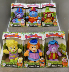 Complete Set of 6 1985 Disney Fisher Price Gummi Bears Plush Toys w/Boxes