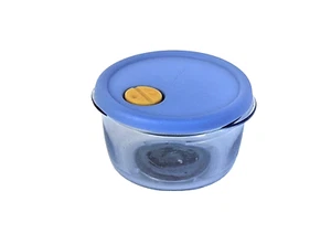 Mini cuenco de almacenamiento Tupperware Rock N Serve Country Blue contenedor imán - Imagen 1 de 2